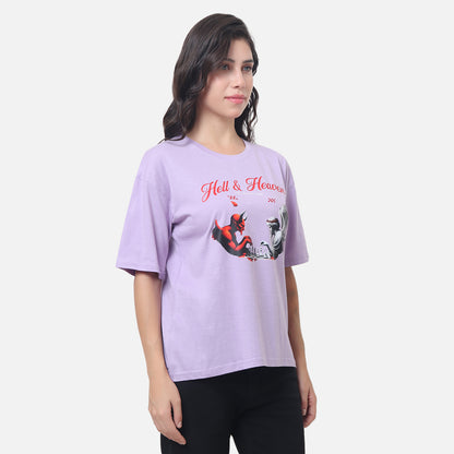 Edgy Graphic T-Shirt  Lavender Purple