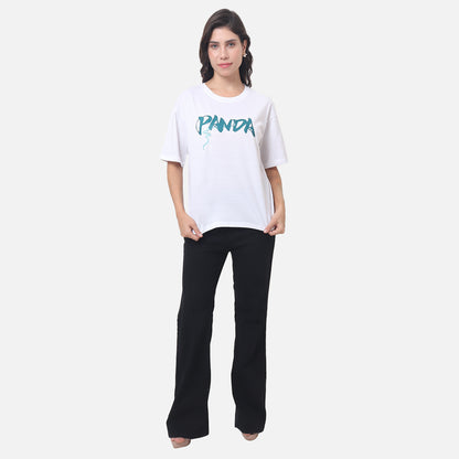 Minimalist Panda Graphic T-Shirt - Classic White