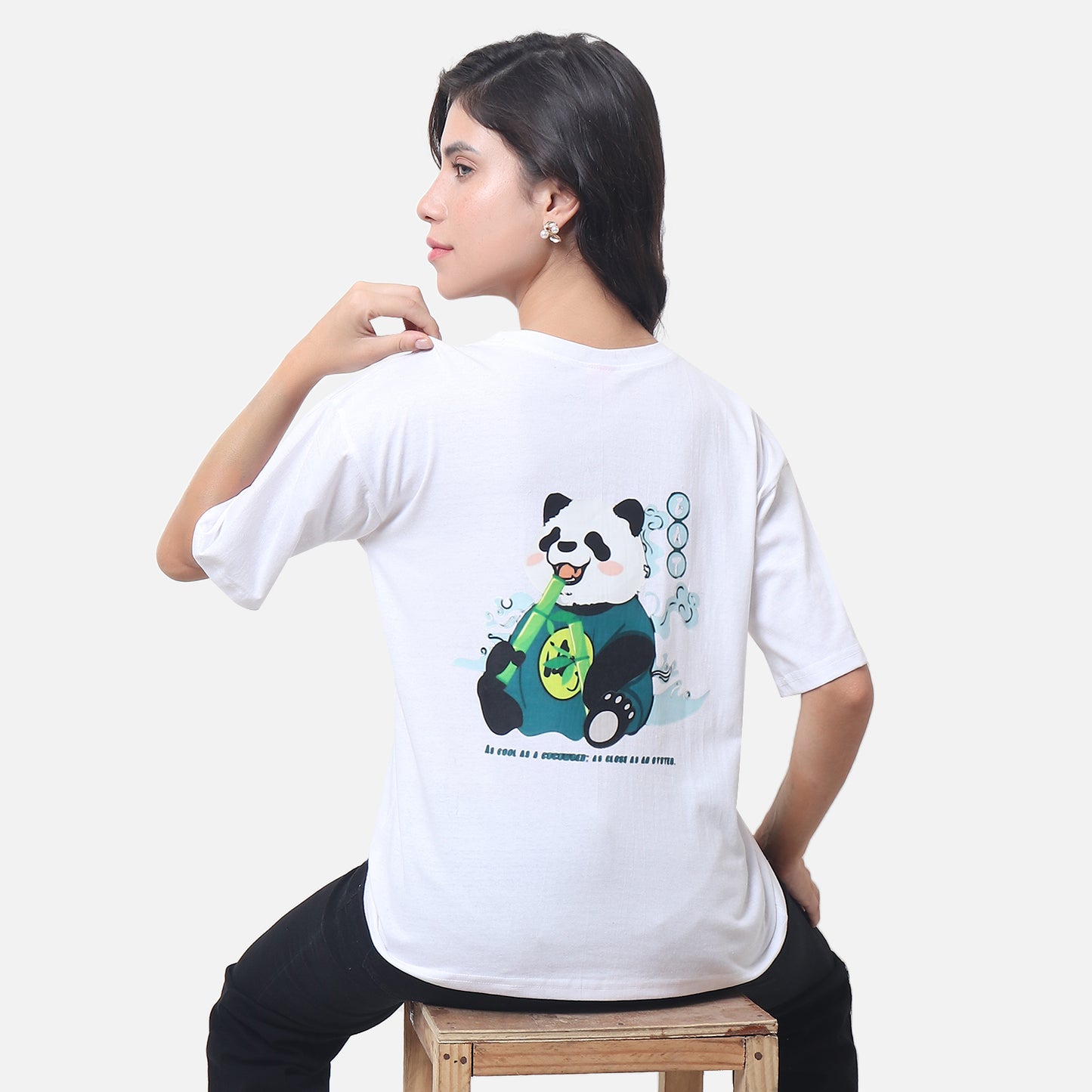 Minimalist Panda Graphic T-Shirt - Classic White