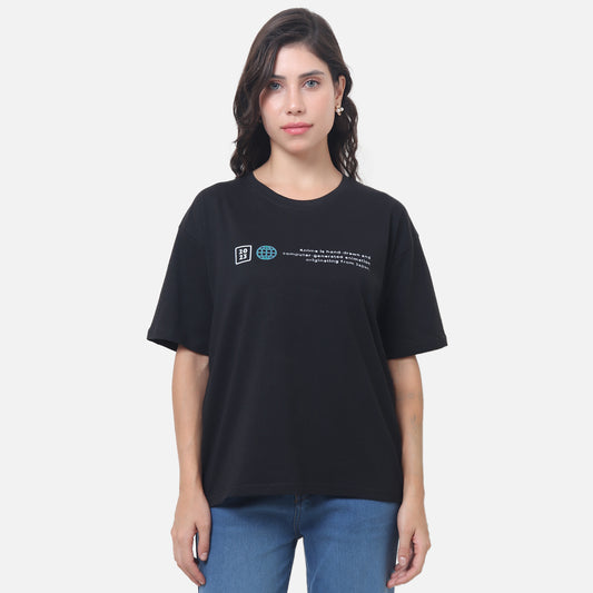 Anime Character Graphic T-Shirt - Black