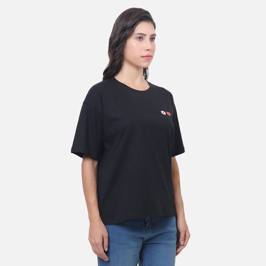 Swipe Right Babe Anime Attitude Tee in Black
