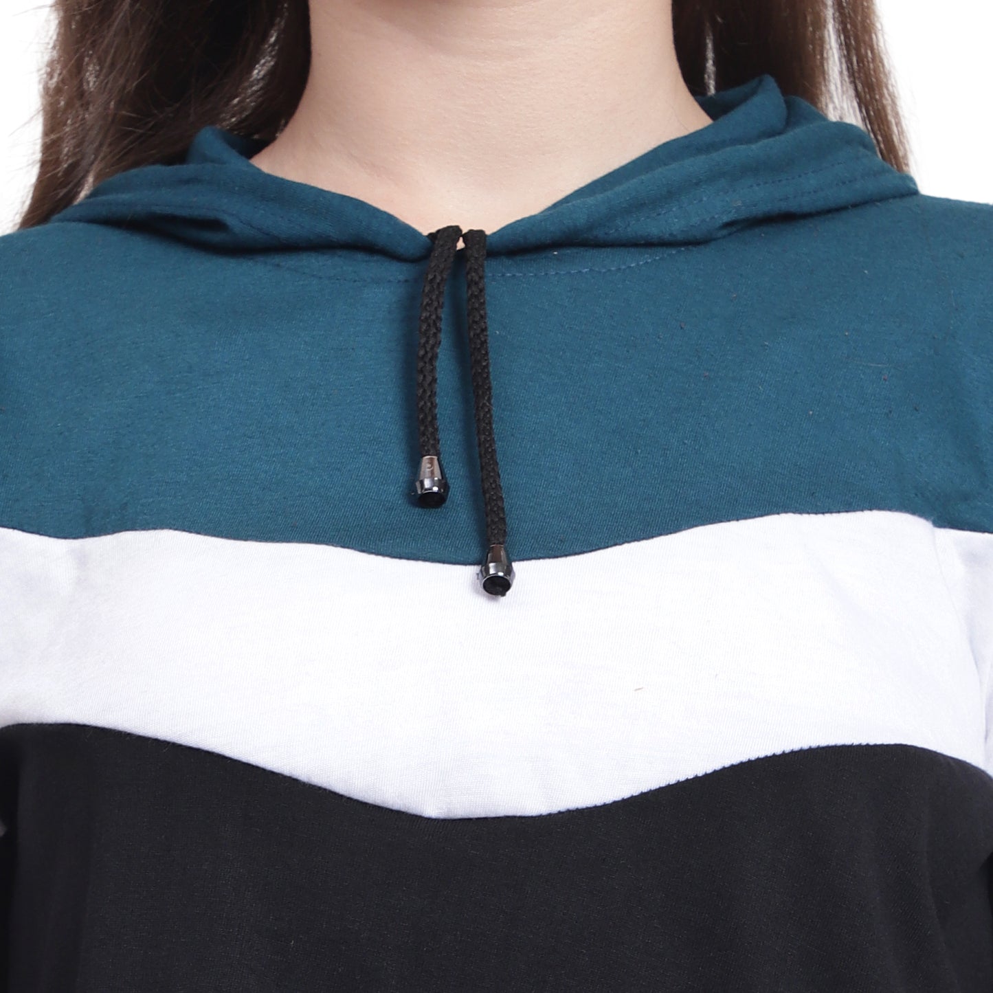 ✨ Style Meets Comfort – Women’s Colorblock Hoodie Cotton T-Shirt
