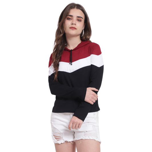Bold. Breezy. Beautiful. – Women’s Multicolor Cotton Hoodie T-Shirt