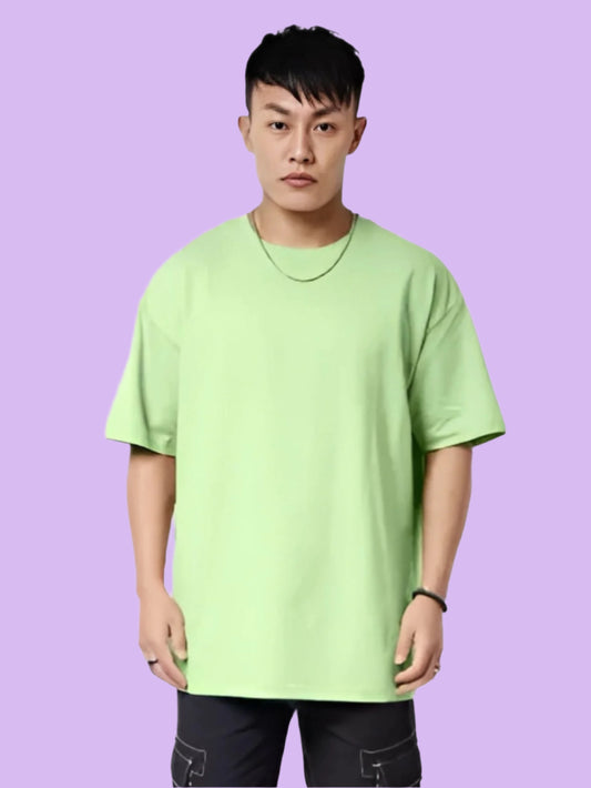 Men's Sea Green Oversized T-Shirt | 3/4 Quarter Sleeves Cotton Tee