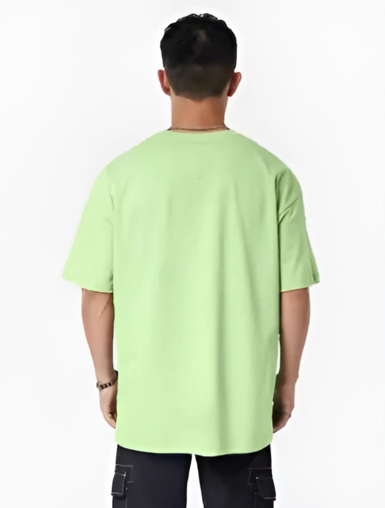 Men's Sea Green Oversized T-Shirt | 3/4 Quarter Sleeves Cotton Tee