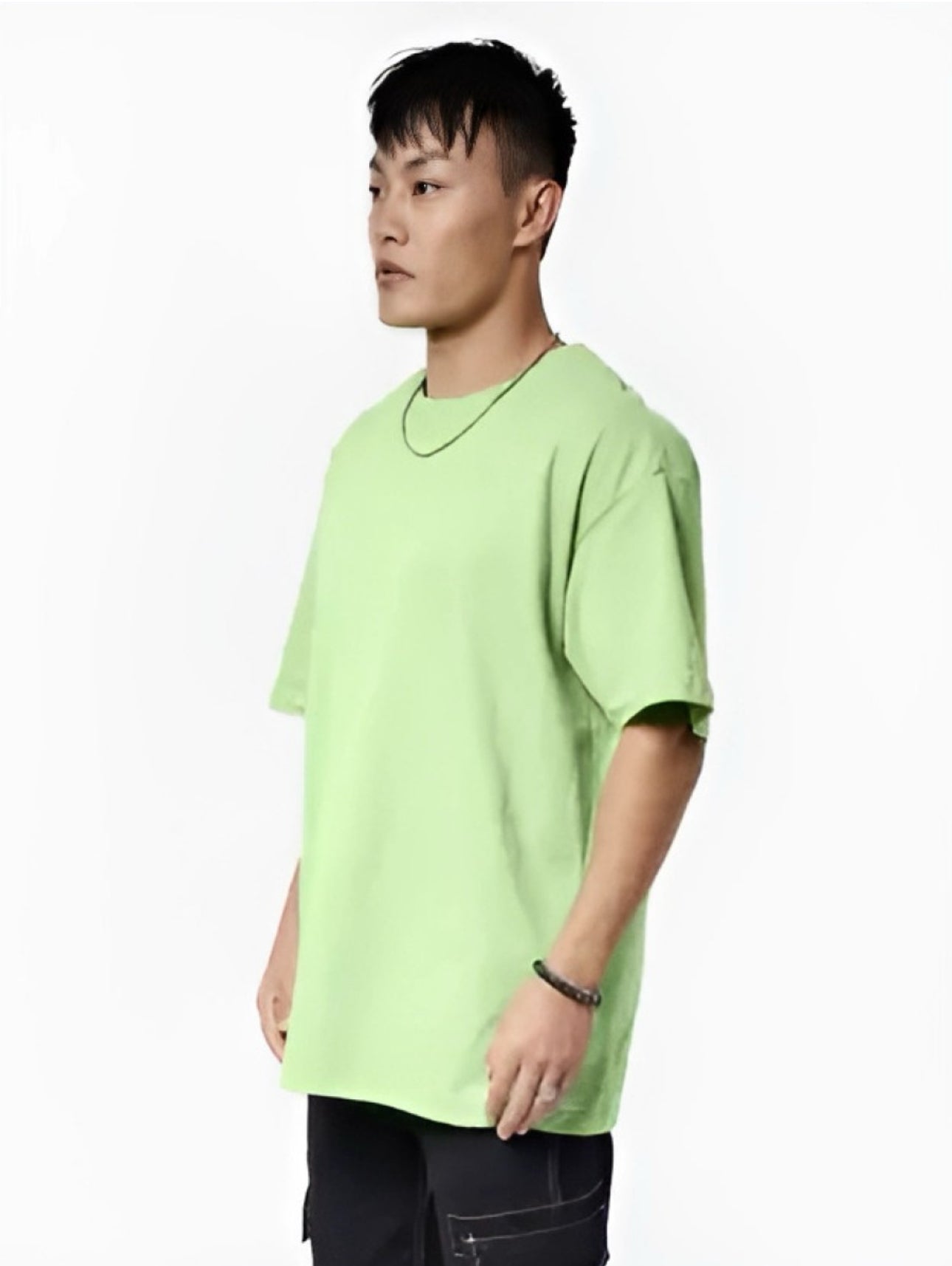 Men's Sea Green Oversized T-Shirt | 3/4 Quarter Sleeves Cotton Tee