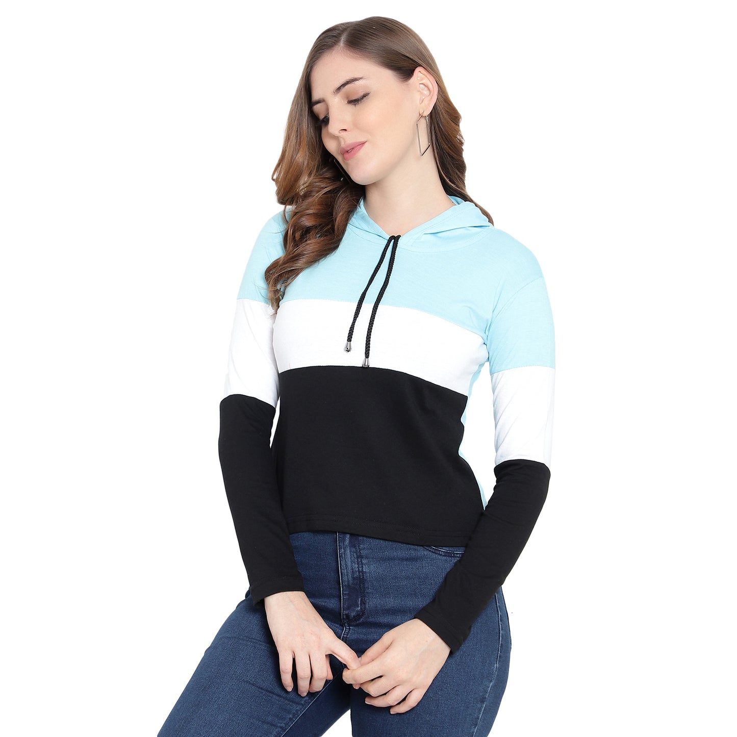 Women's Full Sleeves Hoodie T-Shirt – Round Neck Casual Wear