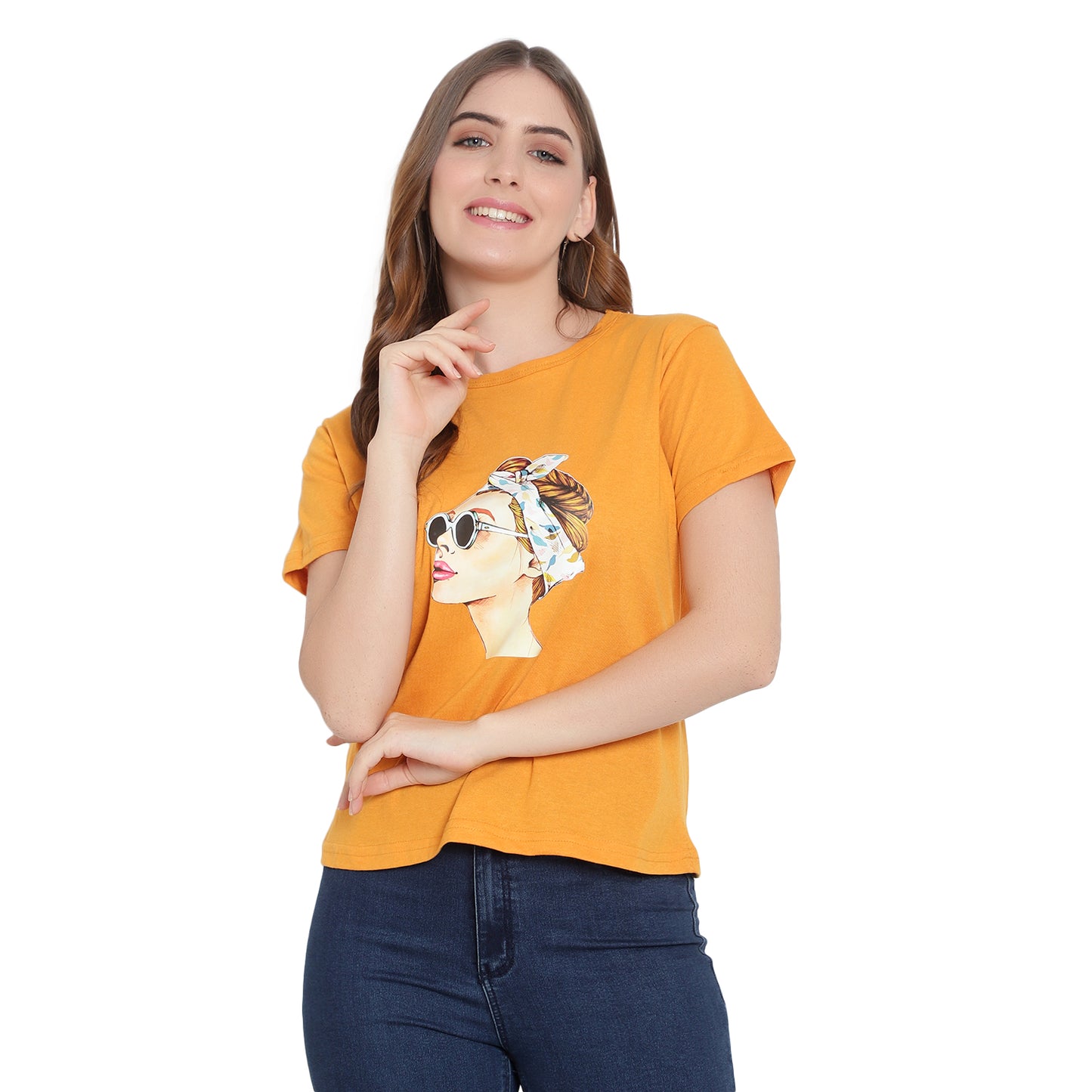 Women's Half-Sleeve Printed T-Shirt – Cotton Casual Tee