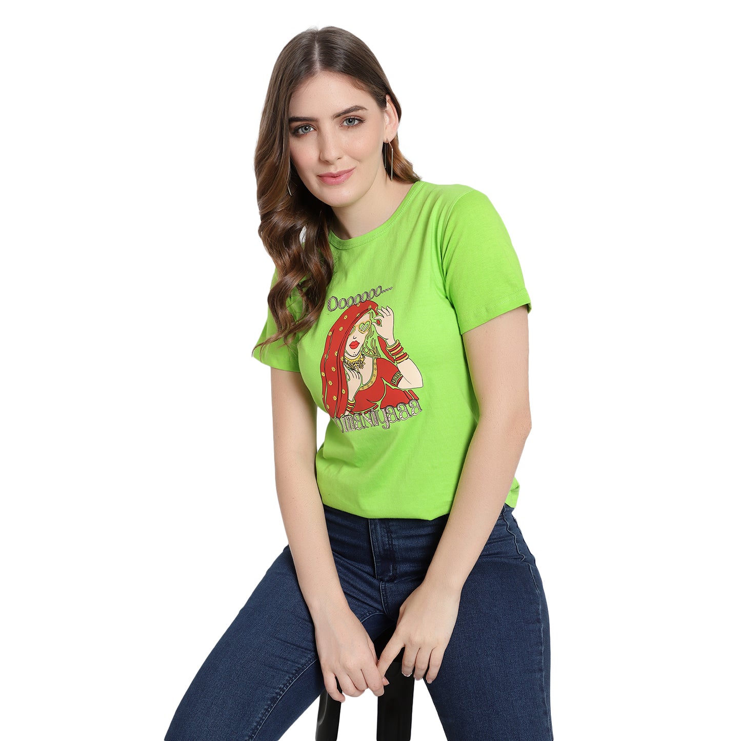 Women's Half-Sleeve Printed T-Shirt – Cotton Casual Tee