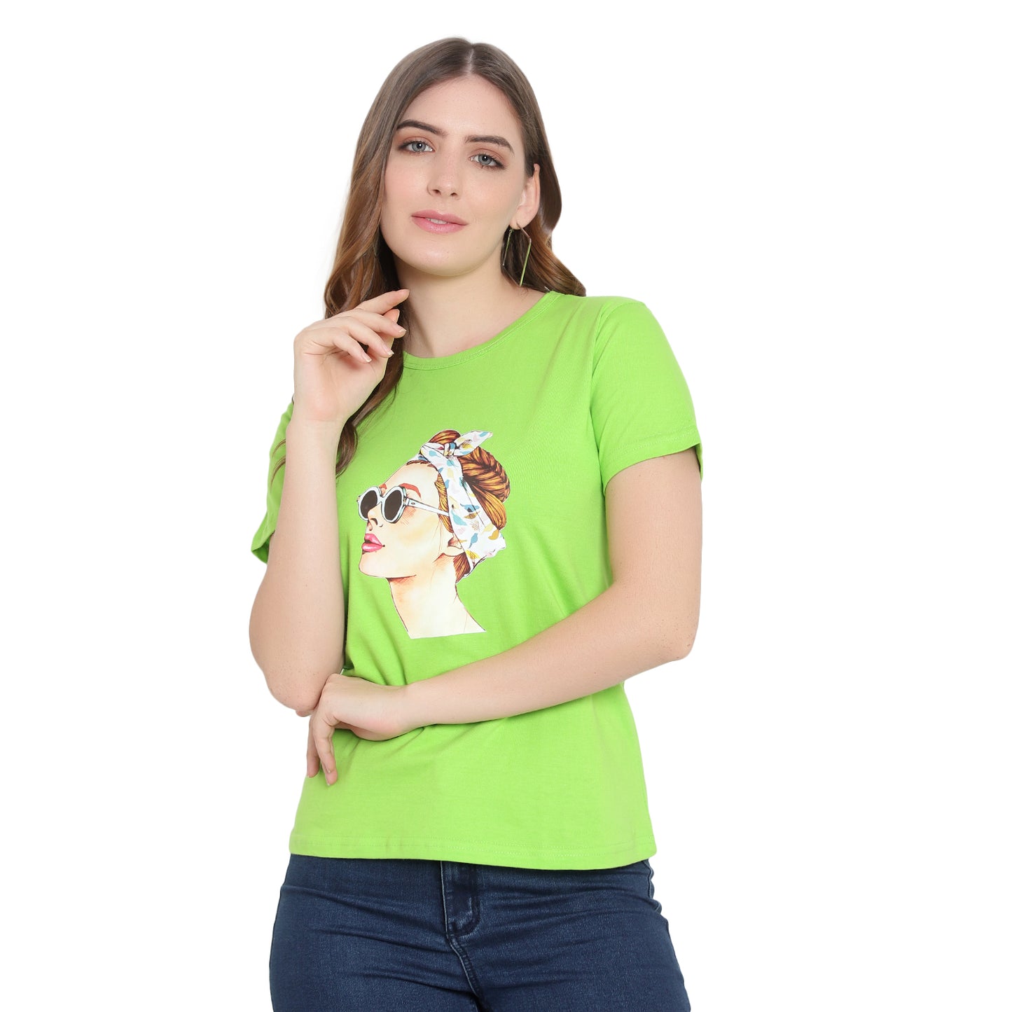 Women's Half-Sleeve Printed T-Shirt – Cotton Casual Tee