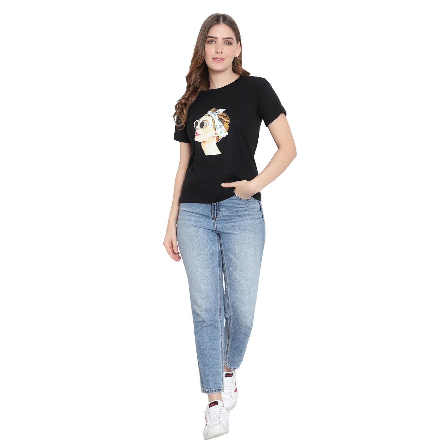 Women's Half-Sleeve Printed T-Shirt – Cotton Casual Tee