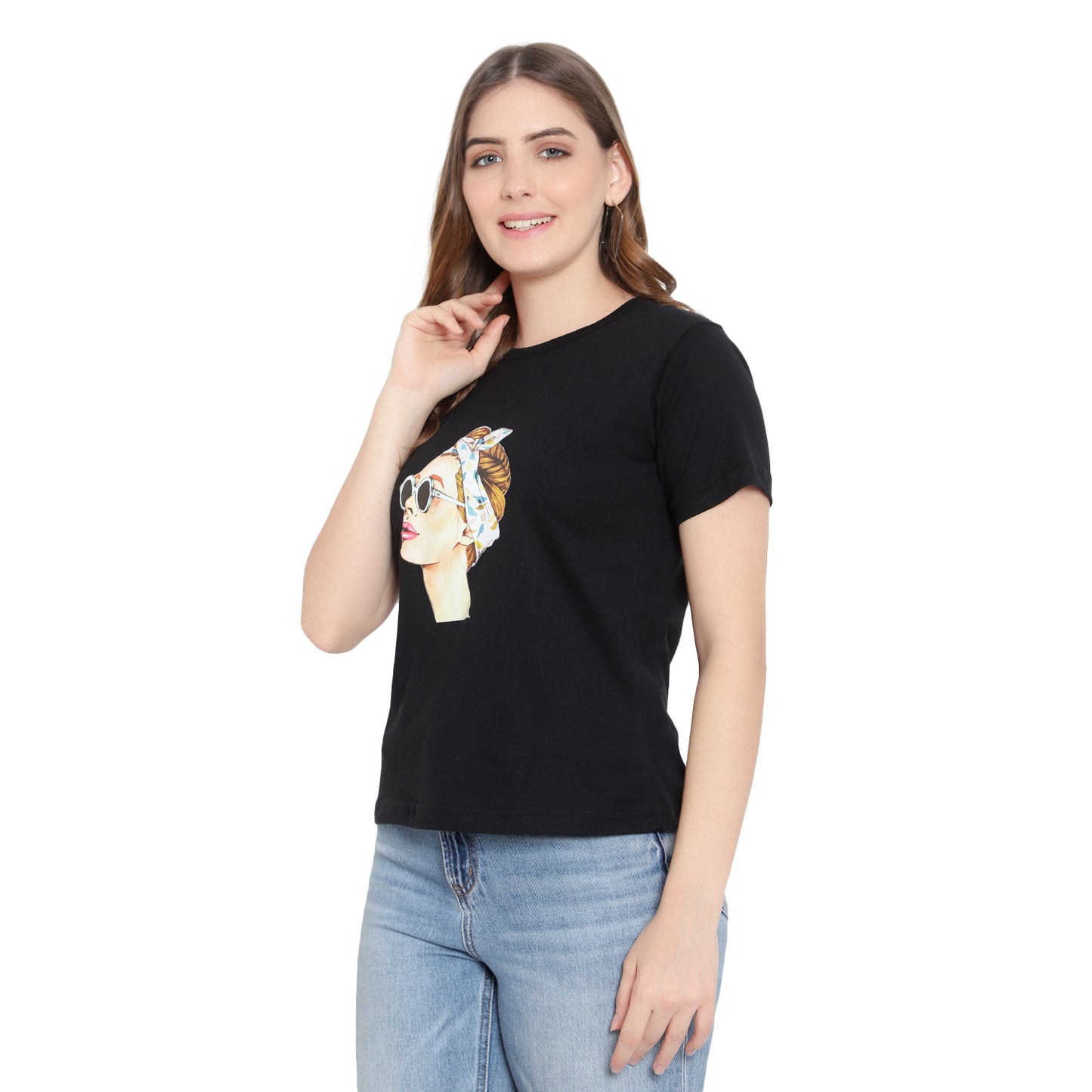 Women's Half-Sleeve Printed T-Shirt – Cotton Casual Tee