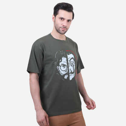 Money Heist Graphic Half Face Printed T-Shirt