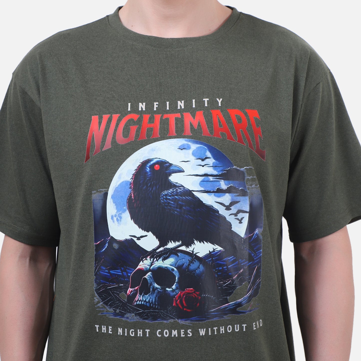 Infinity Nightmare Gothic Raven T-Shirt – Embrace the Darkness Within