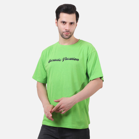 Jurassic Vacation Neon Green Graphic Tee – Retro Vibes.