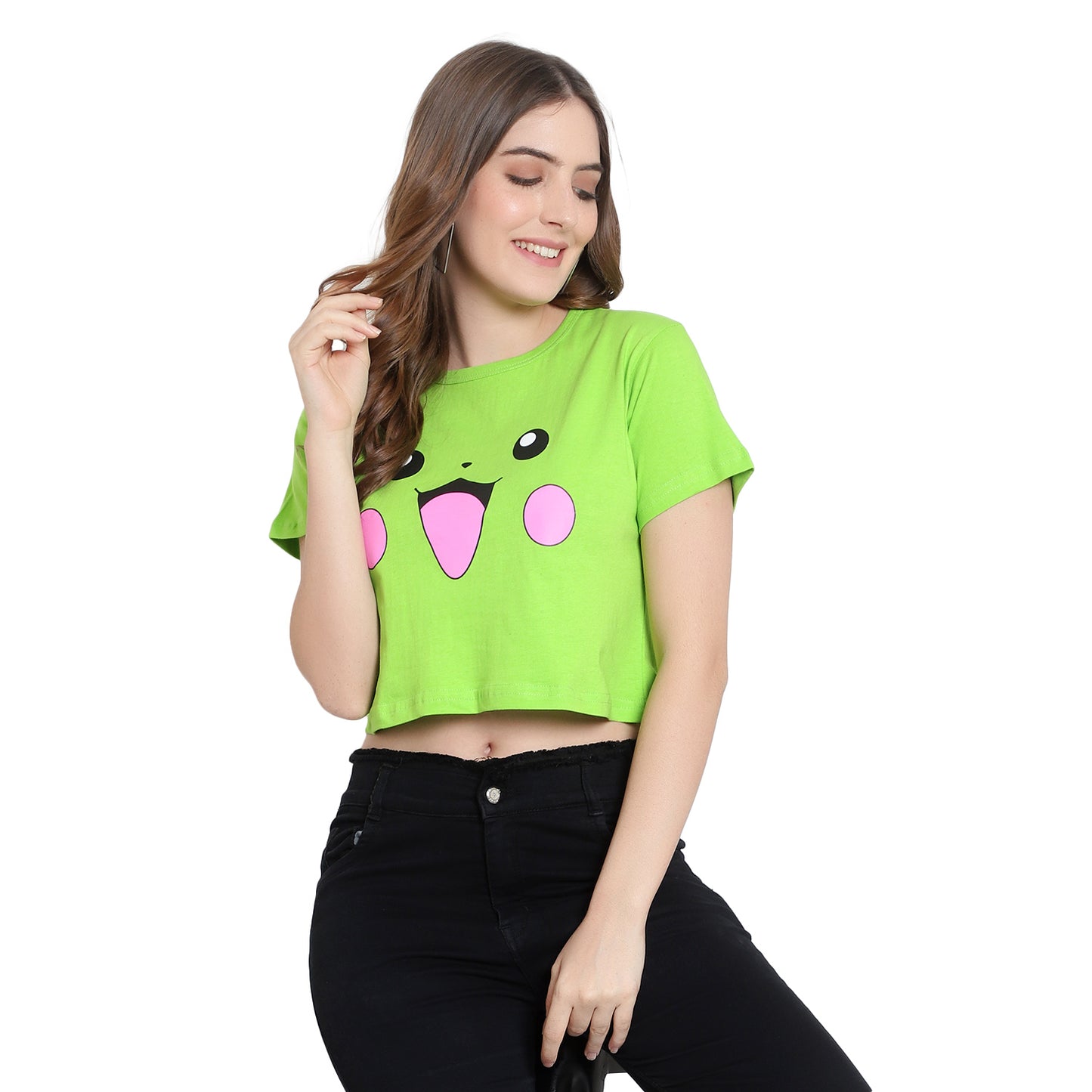 Women Neon Crop Top – Pure Cotton T-Shirt