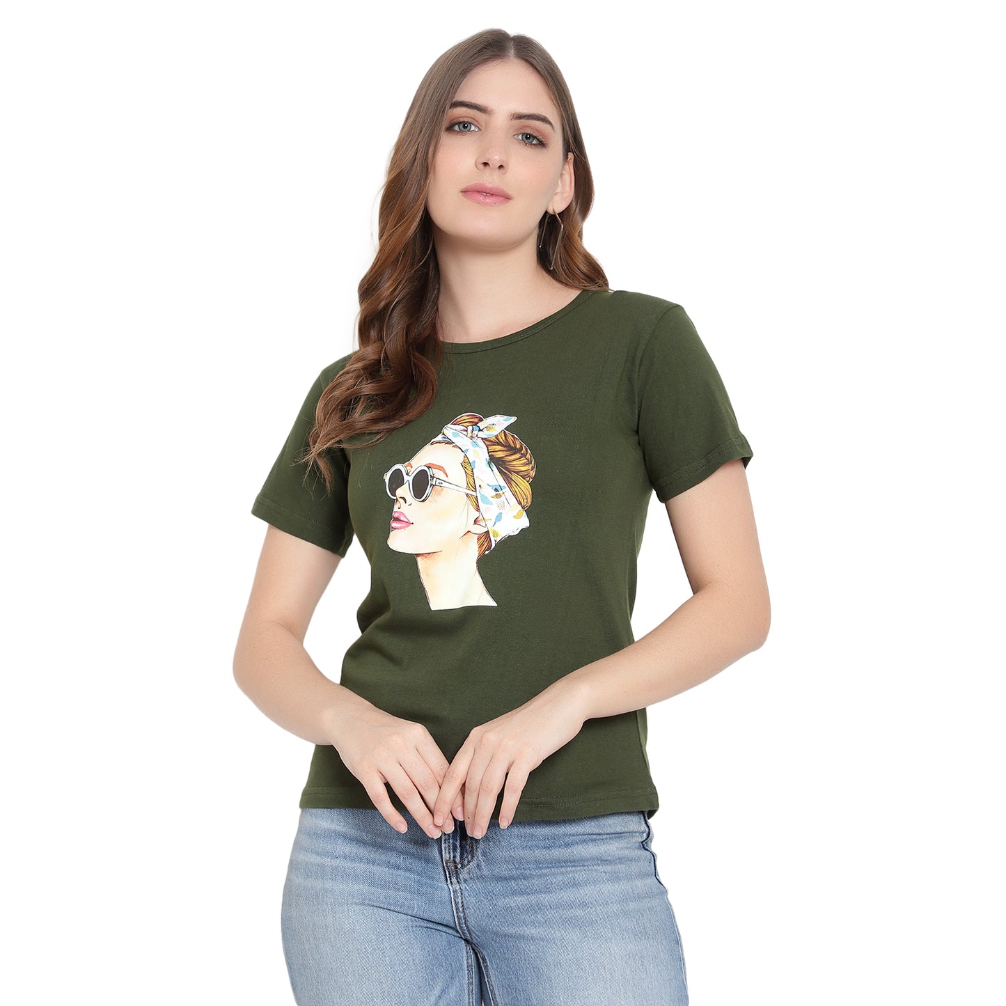 Women's Half-Sleeve Printed T-Shirt – Cotton Casual Tee