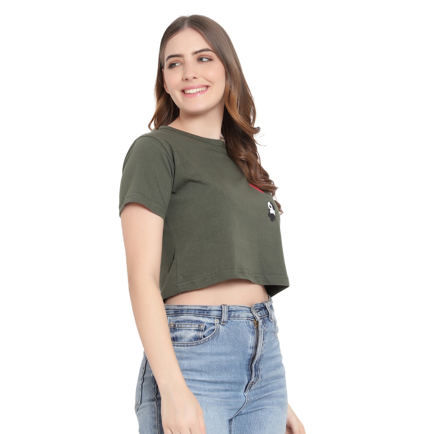 Women's Printed Crop Top | 100% Pure Cotton T-Shirt | Trendy & Stylish Short Tee