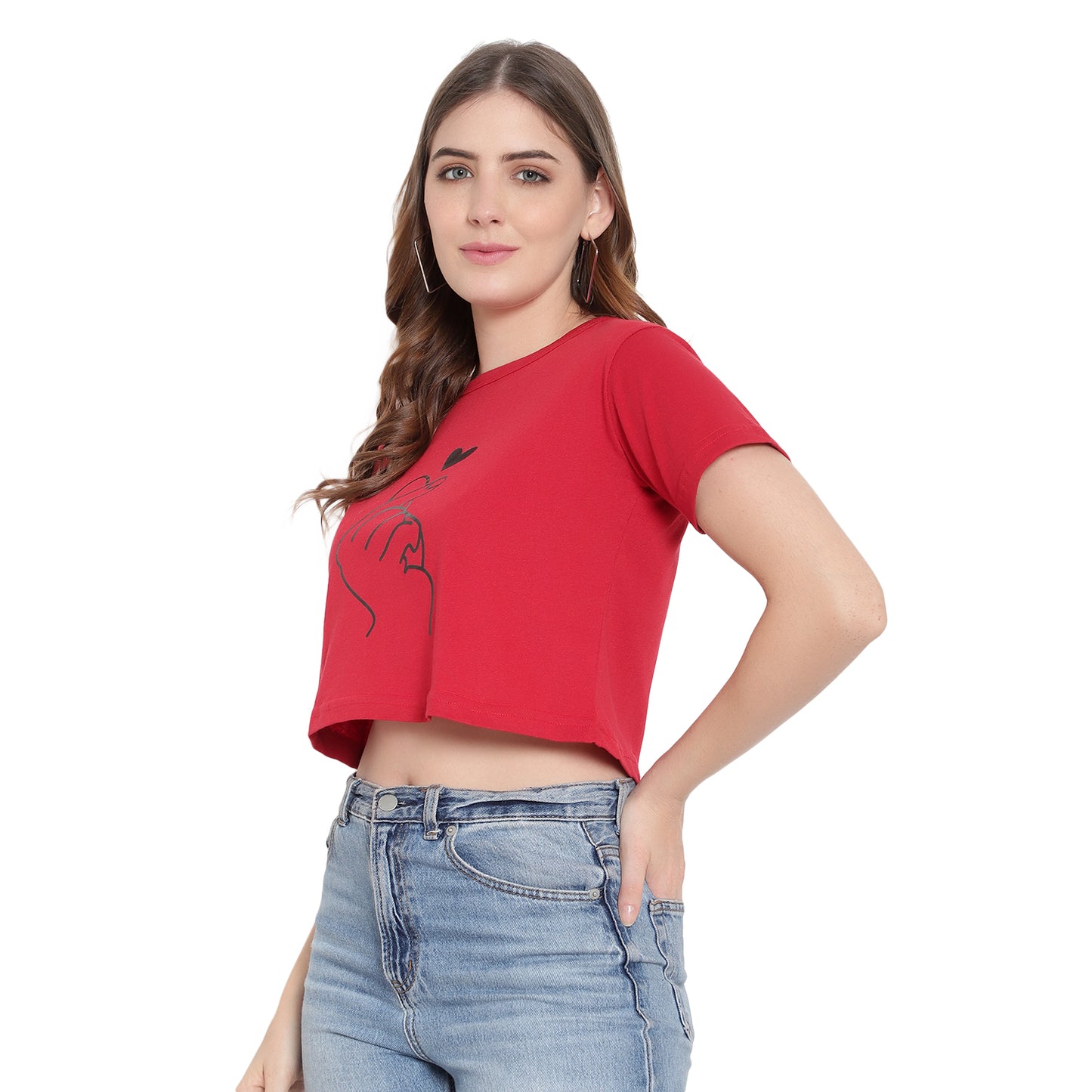 Women’s Maroon Half-Sleeve Cotton T-Shirt – Soft & Stylish