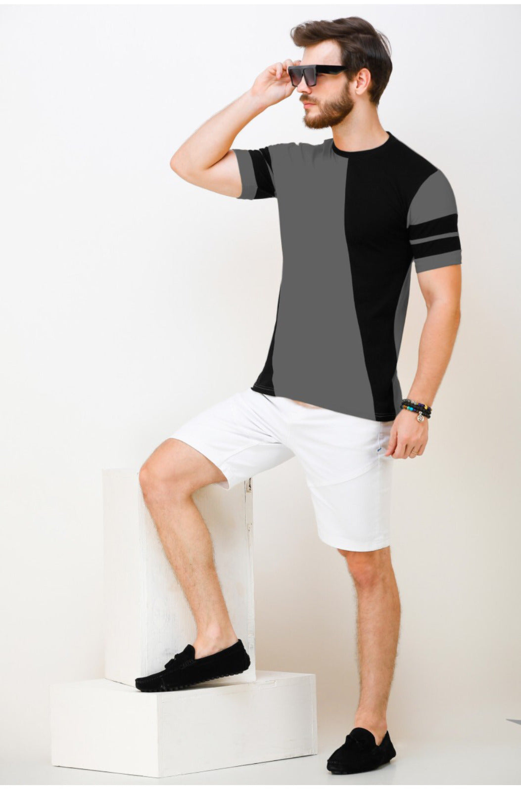 Men Crew Neck Cotton Blend Half Sleeves Regular Fit T-Shirt