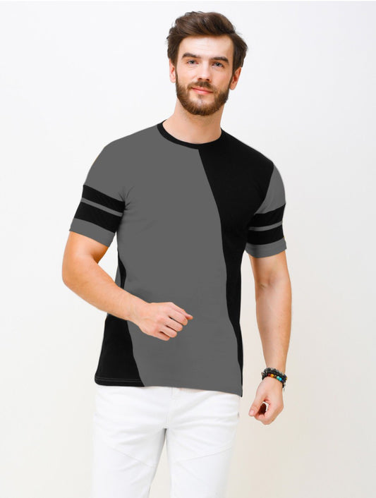 Men Crew Neck Cotton Blend Half Sleeves Regular Fit T-Shirt