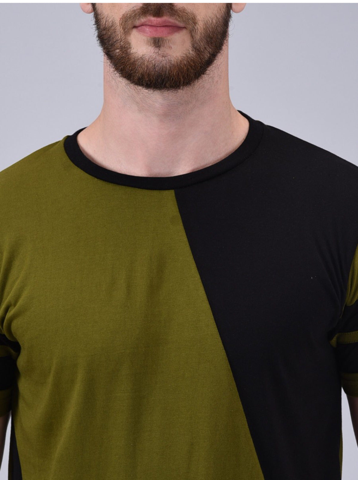 Men's Olive Half Sleeves Cotton T-Shirt – Modern & Trendy