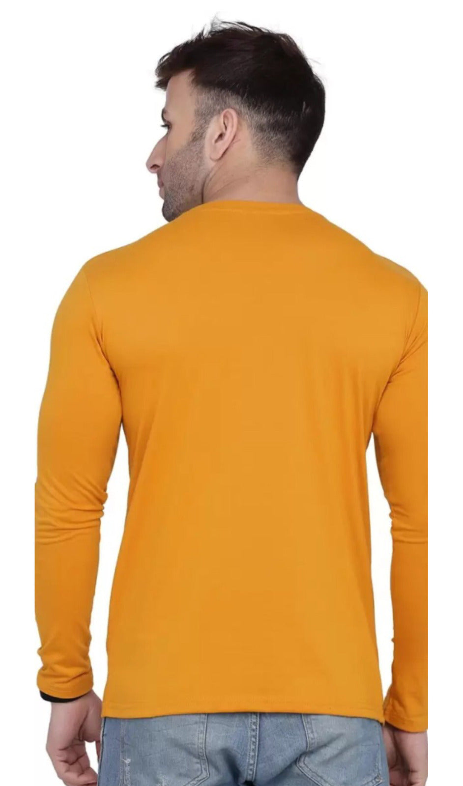 Men's Yellow Full Sleeves T-Shirt – Pure Cotton Casual Wear