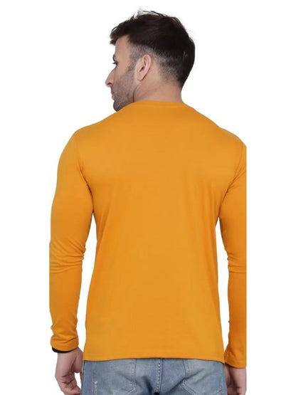 Men's Yellow Full Sleeves T-Shirt – Pure Cotton Casual Wear