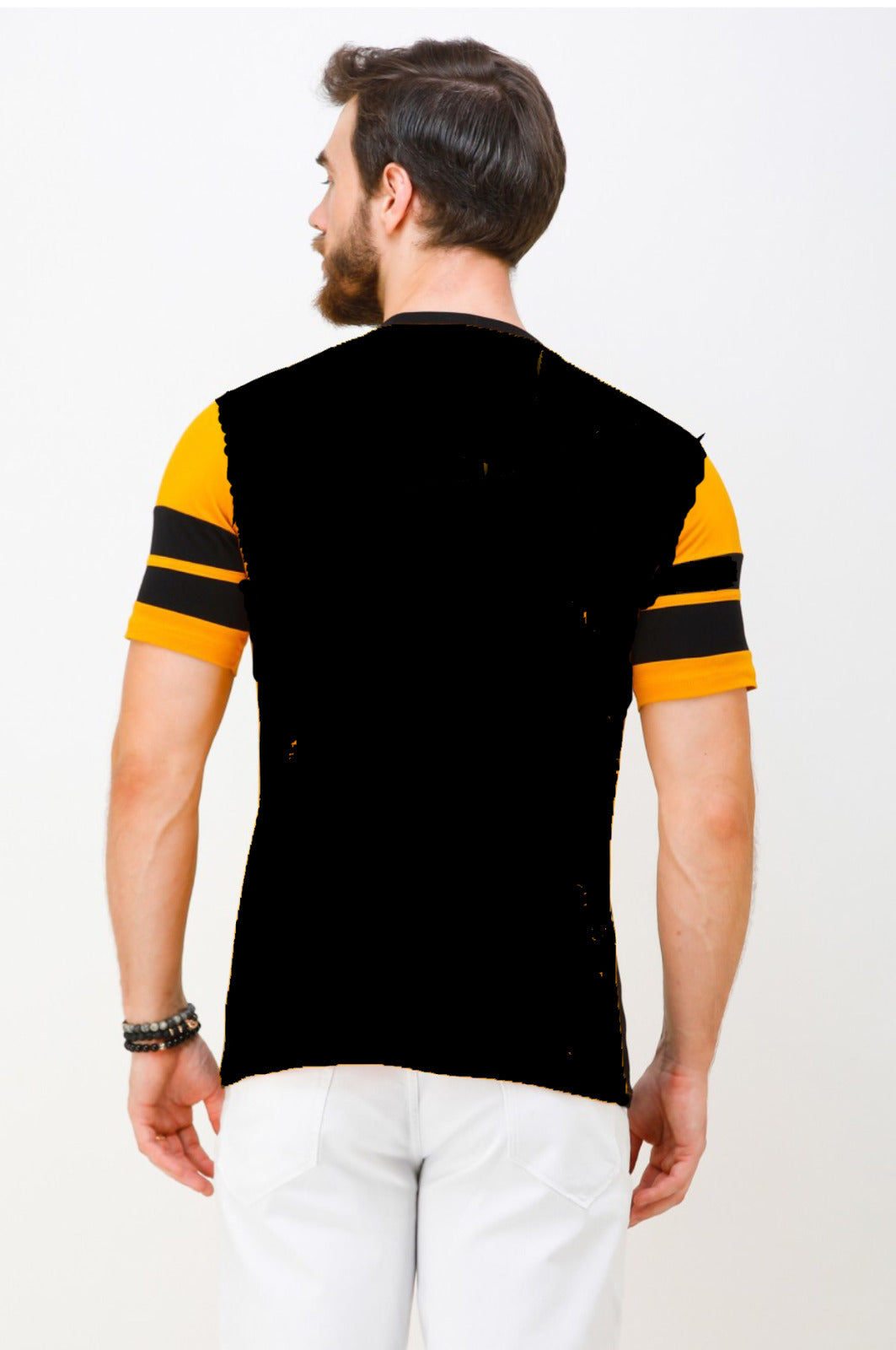 Men's Yellow Half Sleeves T-Shirt – Pure Cotton Casual Tee