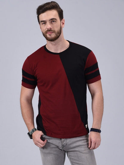Men Crew Neck Cotton Blend Half Sleeves Regular Fit T-Shirt
