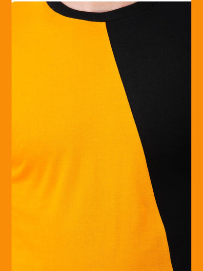 Men's Yellow Half Sleeves T-Shirt – Pure Cotton Casual Tee