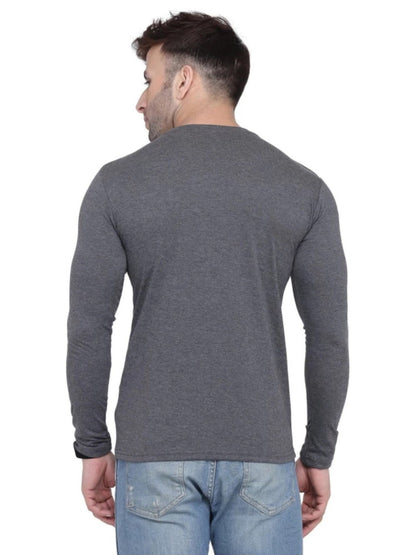 Men Crew Neck Cotton Blend Full Sleeves Regular Fit T-Shirt
