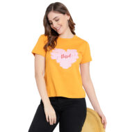 Women’s Mustard Color T-Shirt - 100% Premium Cotton, Half Sleeves, Casual Style - Image 6