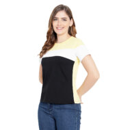 Hokum Women Yellow Multicolor Half Sleeves T-Shirt - Image 2