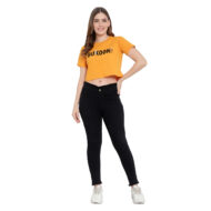 Hokum-Women Crop-Mustard Color Half Sleeves T-Shirt - Image 6