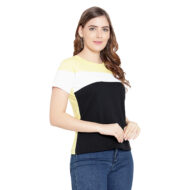 Hokum Women Yellow Multicolor Half Sleeves T-Shirt - Image 3