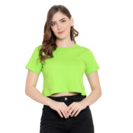 Hokum Women Crop Neon Color Half Sleeves T- Shirt