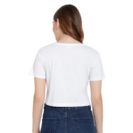 Hokum Women Crop-White Color Half Sleeves T-Shirt - Image 3