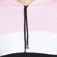 Women Full Sleeves Hoodie T-Shirt- Multicolor-Pink - Image 7