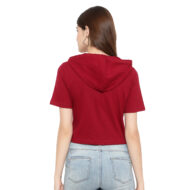 Hokum Women Half Sleeves Hoodies Maroon Color - Image 2