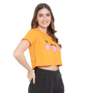 Hokum Women Crop Mustard Color Half Sleeves - Image 3