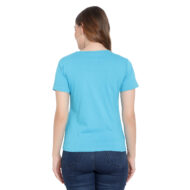 Hokum Women Blue Color Half Sleeves Printed T-Shirt - Image 6