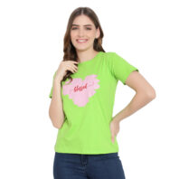 Women’s Neon Color T-Shirt - 100% Cotton, Half Sleeves, Casual Wear