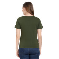 Hokum Women Olive Color Half Sleeves T-Shirt - Image 6